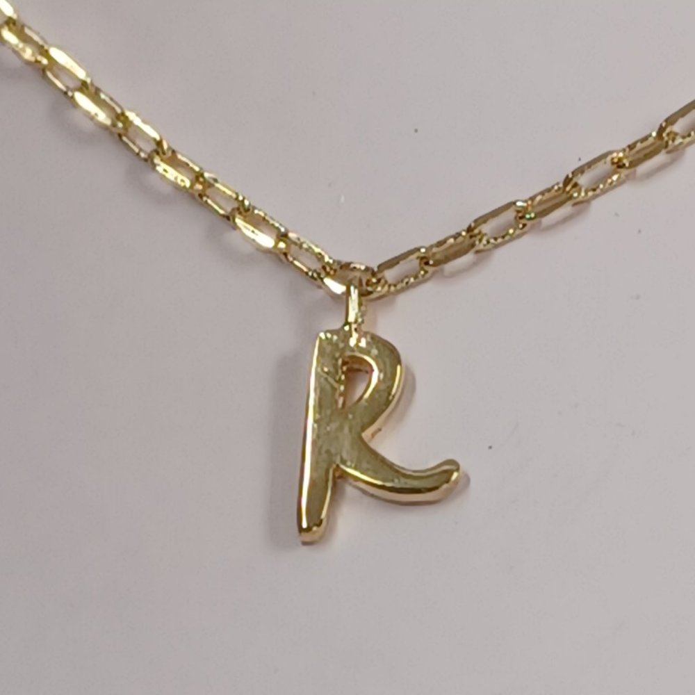 NWT Kate Spade Gold Tone Script Letter R Pendant Necklace / E-2